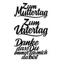 Stanzschablonen, Schriften, Muttertag & Vatertag, 3,8cm bis 8,2cm, 3 Stück