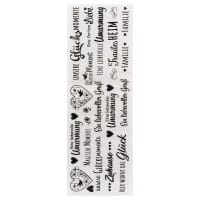 Premium-Transfers, Grüße & Wünsche, 10cm x 30cm, schwarz, 10 Bogen