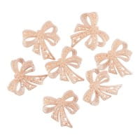 Perlmutt-Schmucksteine, Schleife, 4,5cm x 4,5cm, apricot, 7 Stück