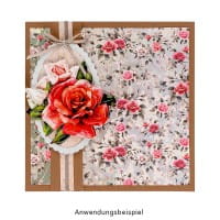 Duo-Design-Papiere, Rosen Deluxe 1, beidseitig bedruckt, 25cm x 25cm, 250g/m², 20 Blatt