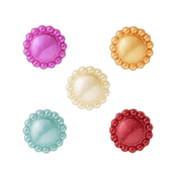 Zier-Halbperlen in 5 Farben, Ø 12,6 mm, 250 Stück