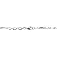Glieder-Halskette mit Anhänger aus Edelstahl, Länge 60cm, 3mm stark, Anhänger Ø 5cm, silber