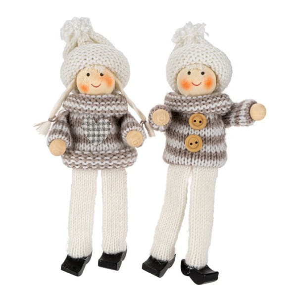 Winter-Püppchen, Amelie 6, 17cm hoch, 2 Stück | Weihnachts-Figuren | Basteln Weihnachten | Bastelbedarf für Anlässe