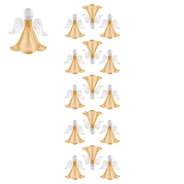 Kristallkunst, Engel, selbstklebend, Kopf: klar, Flügel: klar-irisierend, Kleid: bernstein hell
