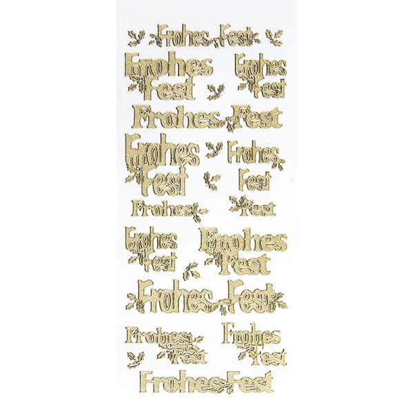 Sticker, Frohes Fest, Diamantfolie, gold