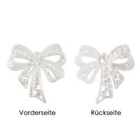 Kristallkunst-Schmucksteine, Schleife, 4,5cm x 4,5cm, transparent, irisierend, weiß, 7 Stück