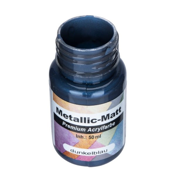Metallic-Matt, Premium Acrylfarbe, dunkelblau, 50ml