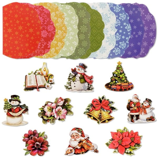 Grußkarten & 3-D Motive "Weihnachtszeit", Umschläge, 30-teilig