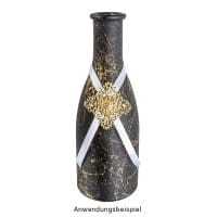 Metall-Ornamente, Design 22, 4,5cm x 2,3cm, hellgold, 15 Stück