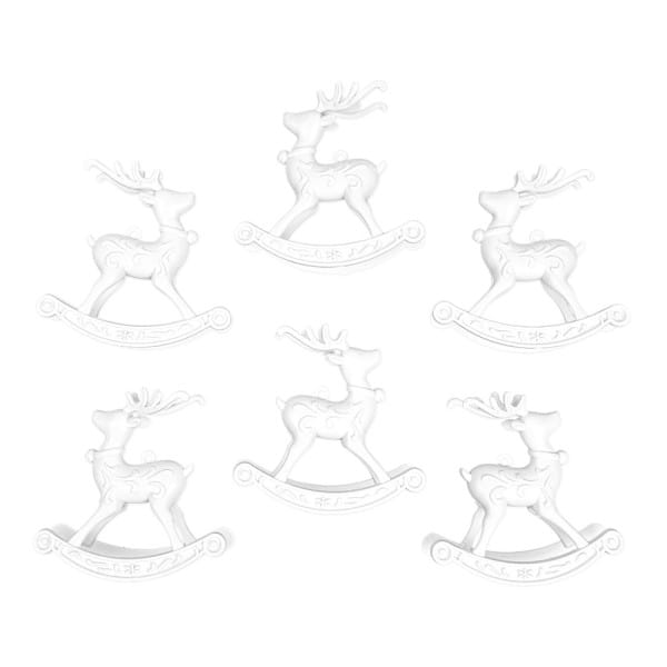 Deko-Schaukelhirsche, Rohlinge, 11cm x 11cm, 6 Stück