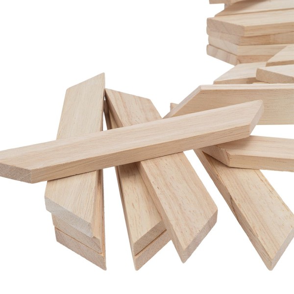 Bastelklötzchen, mit Gehrungsschnitt 2, 16cm x 2,3cm x 0,8cm, glatt geschliffen, 40 Stück
