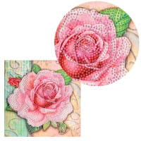 Diamond-Painting-Grußkarte, Rose 4, 16cm x 16cm, inkl. Zubehör