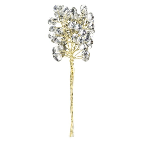 Kristallzweige, Kreise, 14cm, silber hinterlegt, klar, 10 Stück