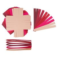 Flechtkörbe aus Papier, zum Selberflechten, 12cm x 8cm x 6,5cm, Pink- & Rottöne, 10 Stück