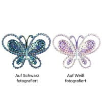 Kristallkunst-Schmucksteine, Schmetterling 2, 3,3cm x 4,5cm, transparent, klar, irisierend, 12 Stück