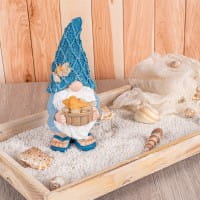 Deko-Figur, Wichtel mit Muscheln 1, 7,1cm x 8,6cm x 17,6cm
