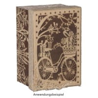 Laser-Grußkarte "Fahrrad",  12cm x 18cm, mit Umschlag & hellgrünem Einleger