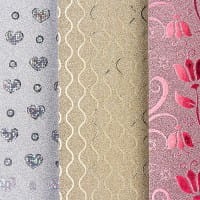 Effekt-Papiere, Glitzer-Mix, DIN A4, selbstklebend, 3 verschiedene Designs, 20 Stück