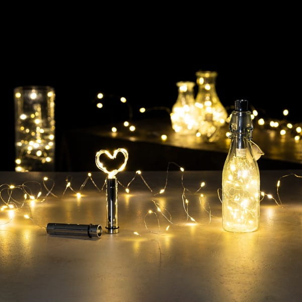 LED-Flaschenlichter mit je 20 LED-Lichtern, Draht-Lichterkette, 10 Stück | Draht-Lichterketten | LED & Leucht-Deko | Deko- & Geschenkartikel