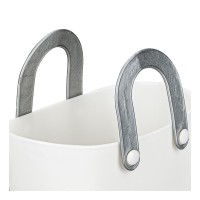Deko-Gefäß mit Henkeln, 8,3cm x 11,7cm x 7,5cm, Rohling, weiß