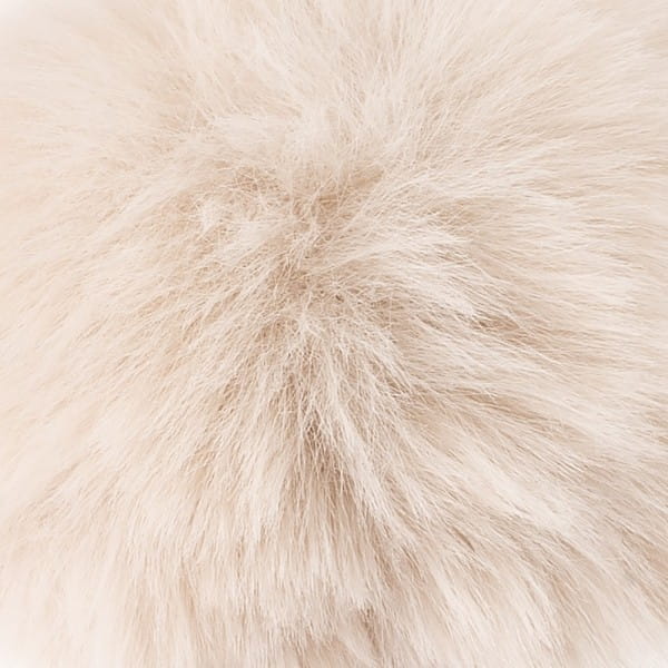 Fell-Pompons, Ø 8cm, beige, 4 Stück