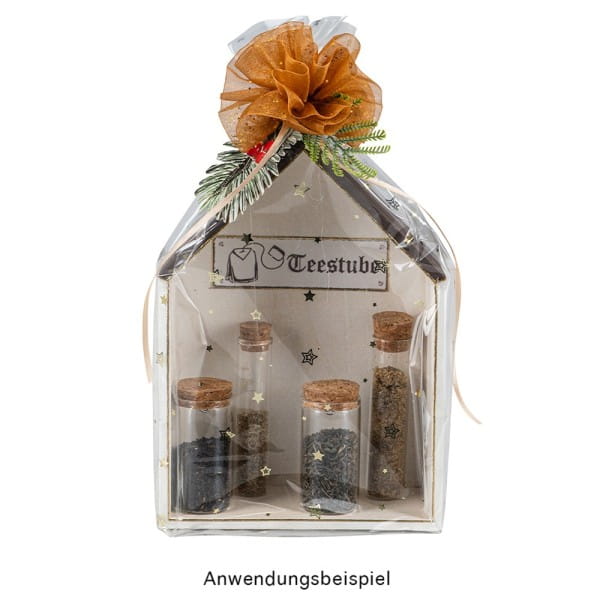 Blockbodenbeutel, Sterne, 12cm x 8cm, 25cm hoch, goldener Foliendruck & Einlegeboden, 30 Stück