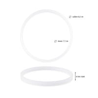 Ringe, Rohlinge, außen: Ø8,2cm, innen: Ø7,7cm, 6mm stark, weiß, 10 Stück