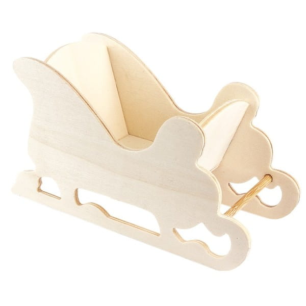 Deko-Schlitten, Design 4, 9,5cm x 17,5cm x 7,5cm, natur | Deko & Figuren aus Holz | Holz | Bastelbedarf