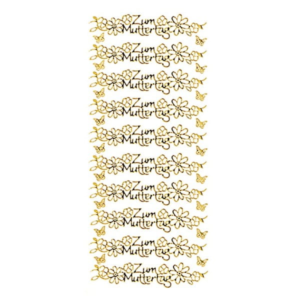 Sticker, Zum Muttertag, Spiegelfolie, gold