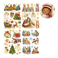 Diamond-Painting-Sticker, Winter/Weihnachten 3, DIN A4, 4 Bogen