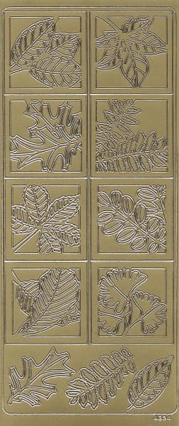 Sticker, Blatt-Rahmen, gold