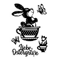Stanzschablonen,Liebe Ostergrüße, 5 Stück