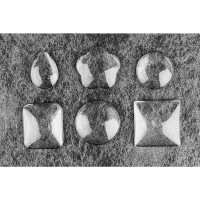 Cabochons, Mix 3, versch. Designs & Größen, klar, 6 Stück