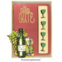 Stickerbogen "Handlettering Art", Gute Wünsche, gold, silber, weiß, 20cm x 23cm, 4 Bogen