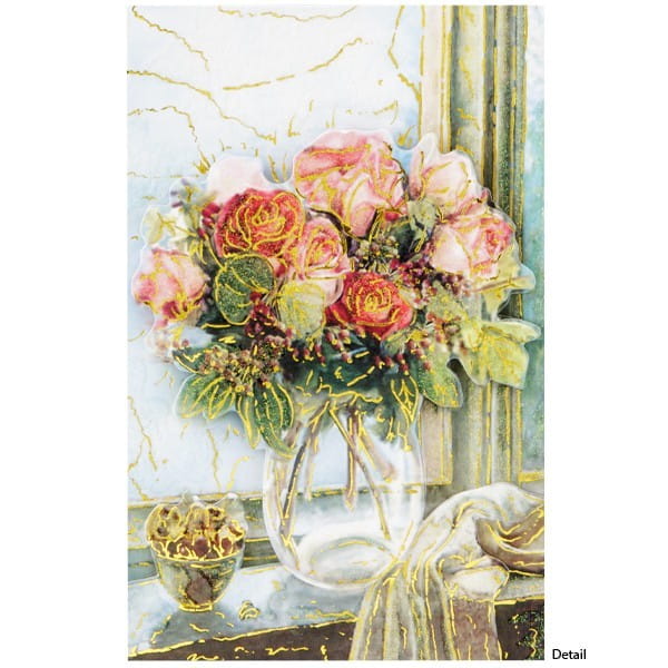 3-D Motive, Blumengemälde, Gold-Gravur, 8x12,5cm, 10 Motive
