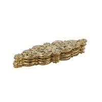 Metall-Ornamente, Design 19, 6,2cm x 2,4cm, hellgold, 10 Stück