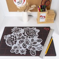 Silhouetten-Laser-Schablone, 33cm x 29cm, Rose