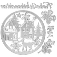 Stanzschablonen, Winterszene 1, 5 Stück