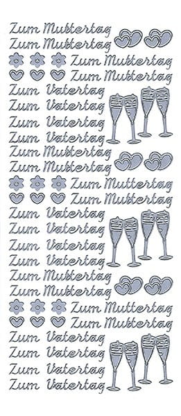 Sticker, Zum Muttertag/Vatertag, silber