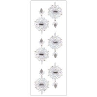 Kristallkunst, Ornament 2, selbstklebend, 10cm x 30cm, klar irisierend, anthrazit