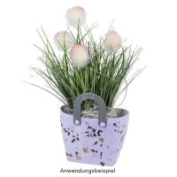 Deko-Gefäß mit Henkeln, 8,3cm x 11,7cm x 7,5cm, Rohling, weiß