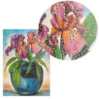 Diamond-Painting-Grußkarte, Lilien in Vase, 11,5cm x 16,5cm, inkl. Zubehör
