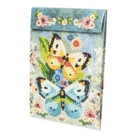 Geschenktaschen-Grußkarte mit Diamond Painting, Schmetterlinge, 16,5cm hoch, inkl. Zubehör