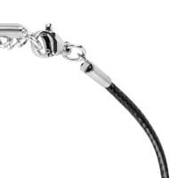 Lederoptik-Halsketten, 45cm lang, verlängerbar, Stärke: 2mm, schwarz, 3 Stück
