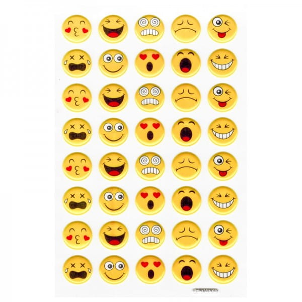 Puffy-Sticker, Emotion, Smileys, 10 x 15 cm