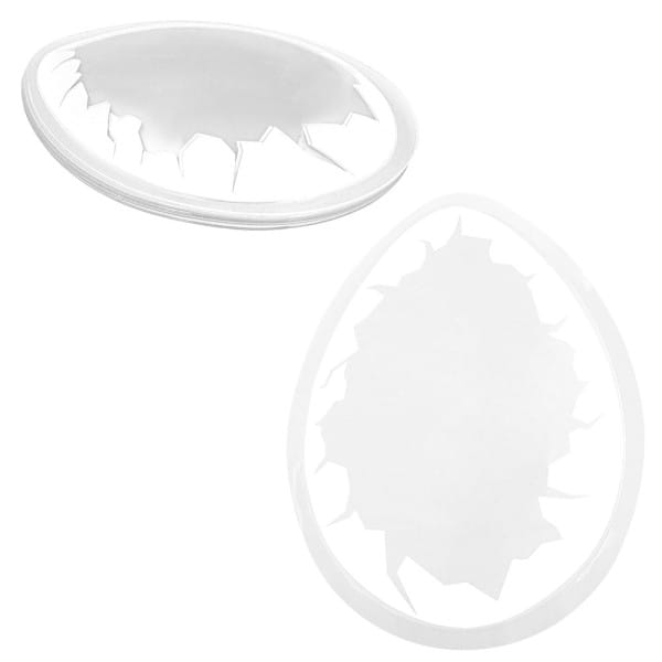 Motiv-Bolblister, Ei, Design 1, transparent mit weißem Eierschalendesign, 10 Stück