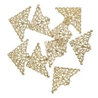 Metall-Ornamente, Design 21, 7,6cm x 5cm, hellgold, 9 Stück