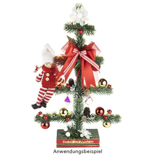 LED-Dekoleuchter, Tanne, 40cm hoch, 21 LED-Lichter in Warmweiß, Timer