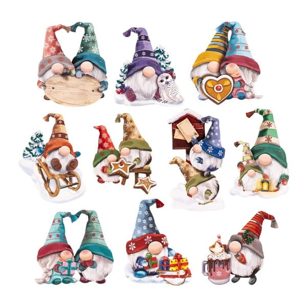 3-D Motive, Fröhliche Winter-Wichtel, 6,5-11cm, 10 Motive