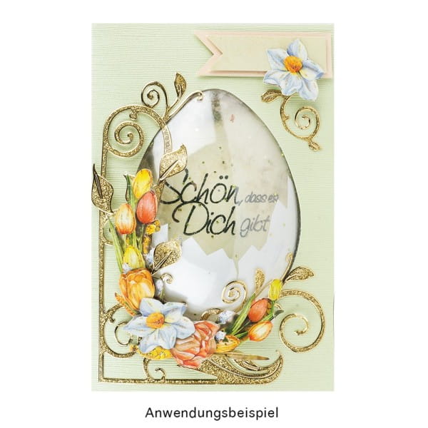 Passepartout-Grußkarten Ei, B6, Pastelltöne, inkl. Umschläge, 10 Stück